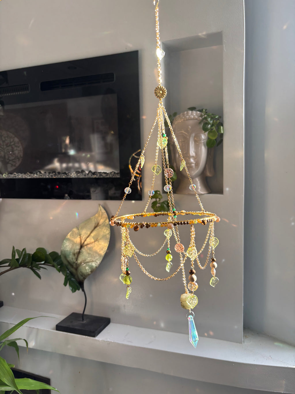 Chandelier intertwined with the vines