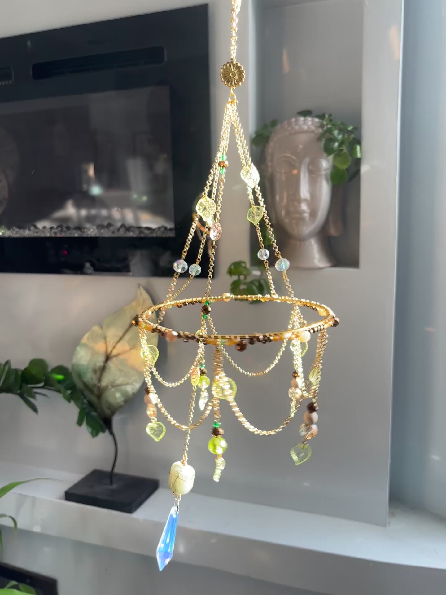 Chandelier intertwined with the vines